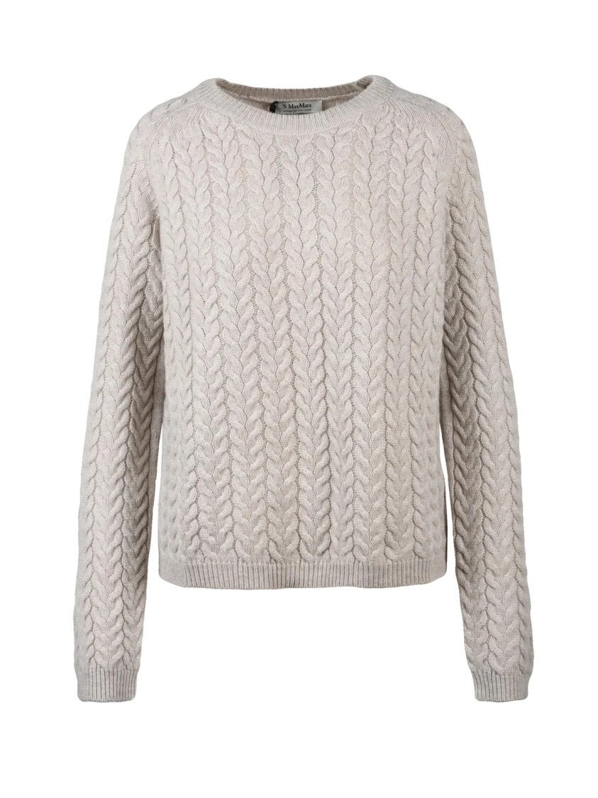 Max Mara Textured Cable Knit Crew Neck Sweater By Max Mara