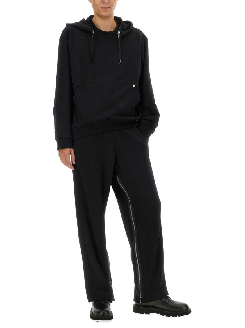 Helmut Lang Black Hoodie With Adjustable Drawstrings