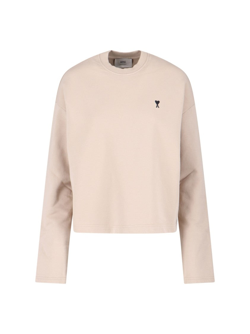 Ami Logo Sweatshirt – Beige