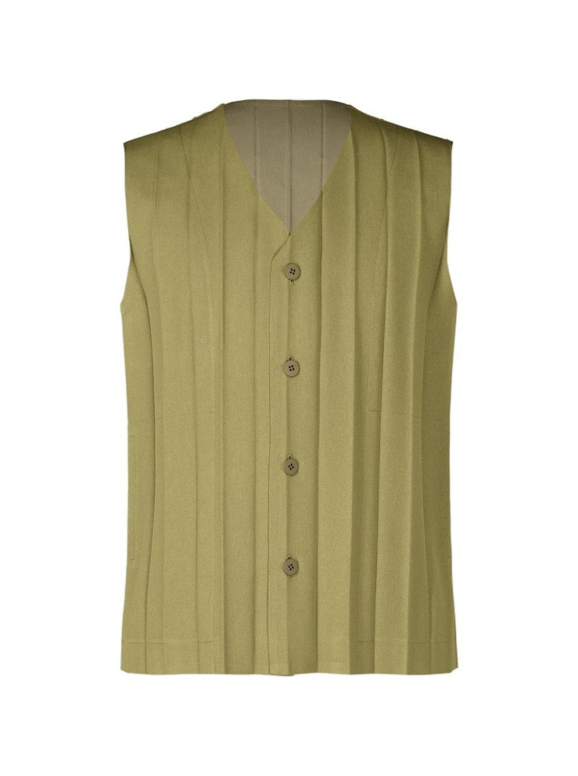Homme Plissé Issey Miyake Sleeveless V-Neck Vest With Accordion Pleats