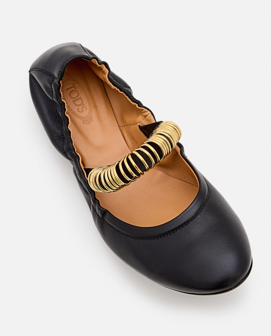 Tod's Ballerina Flat Shoes With Dee Band Rings