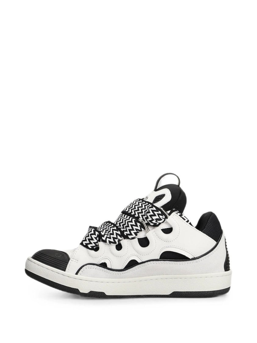 Lanvin Bicolor Low-Top Sneakers With Zigzag Laces