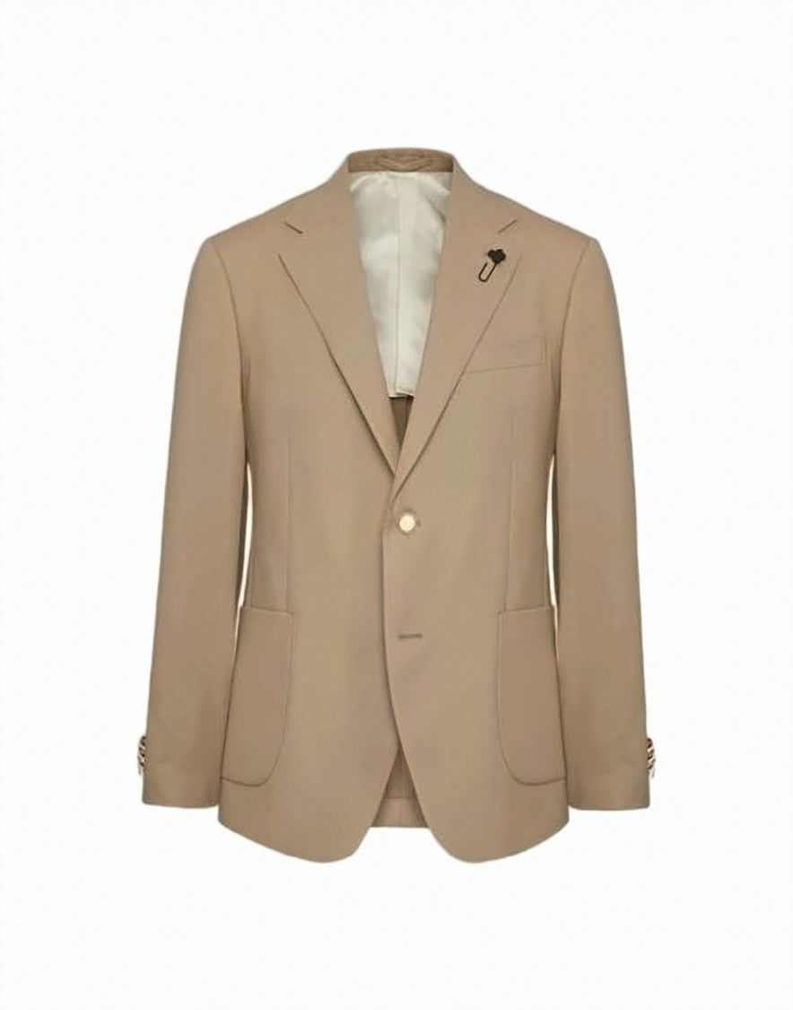 Lardini Tailored Wool Blazer With Notched Lapel