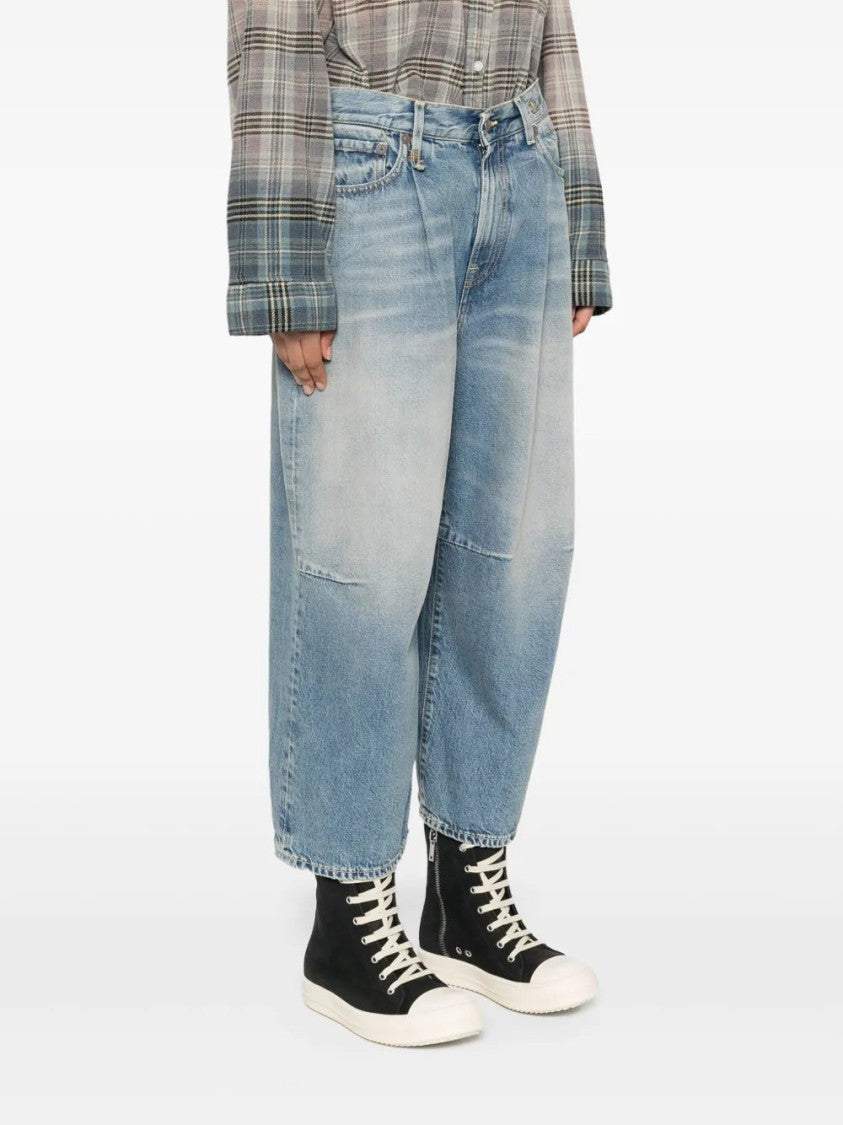 R13 Wide-Leg Cropped Jeans With Concealed Fastening