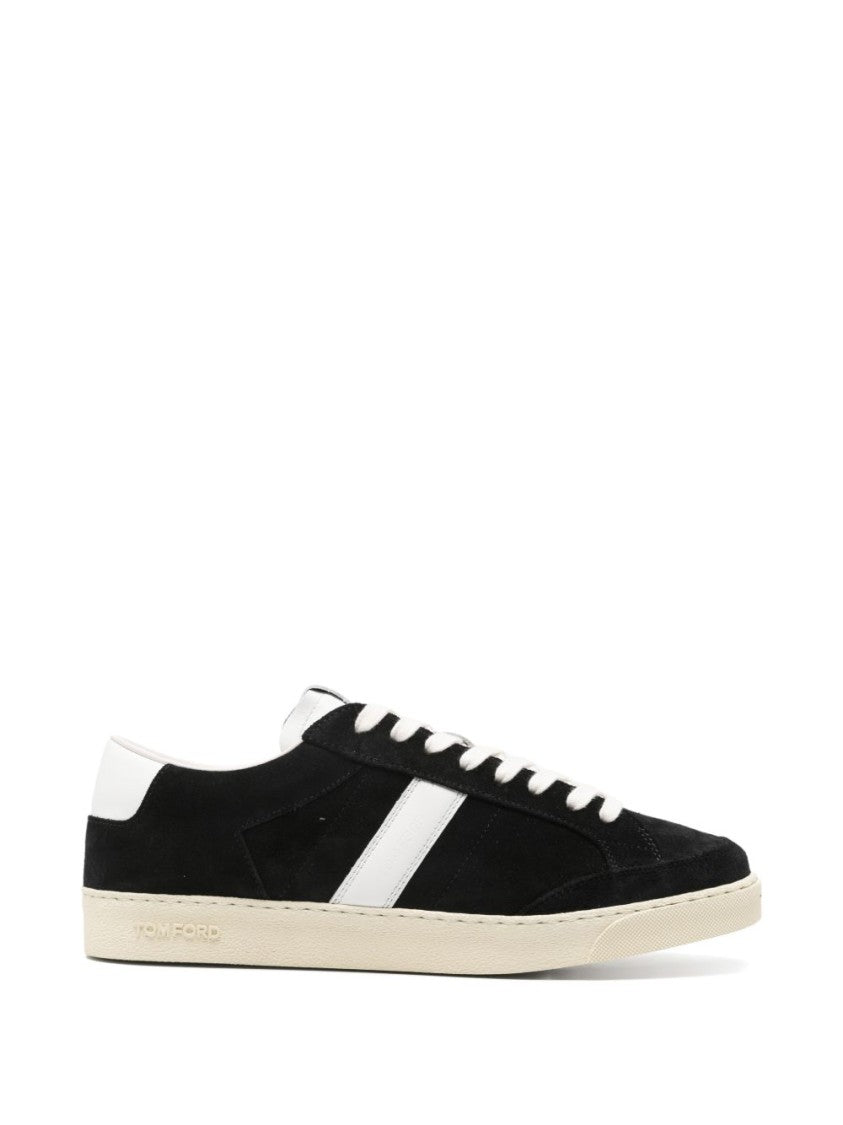 Tom Ford Black Stripe Detail Slip-On Sneakers