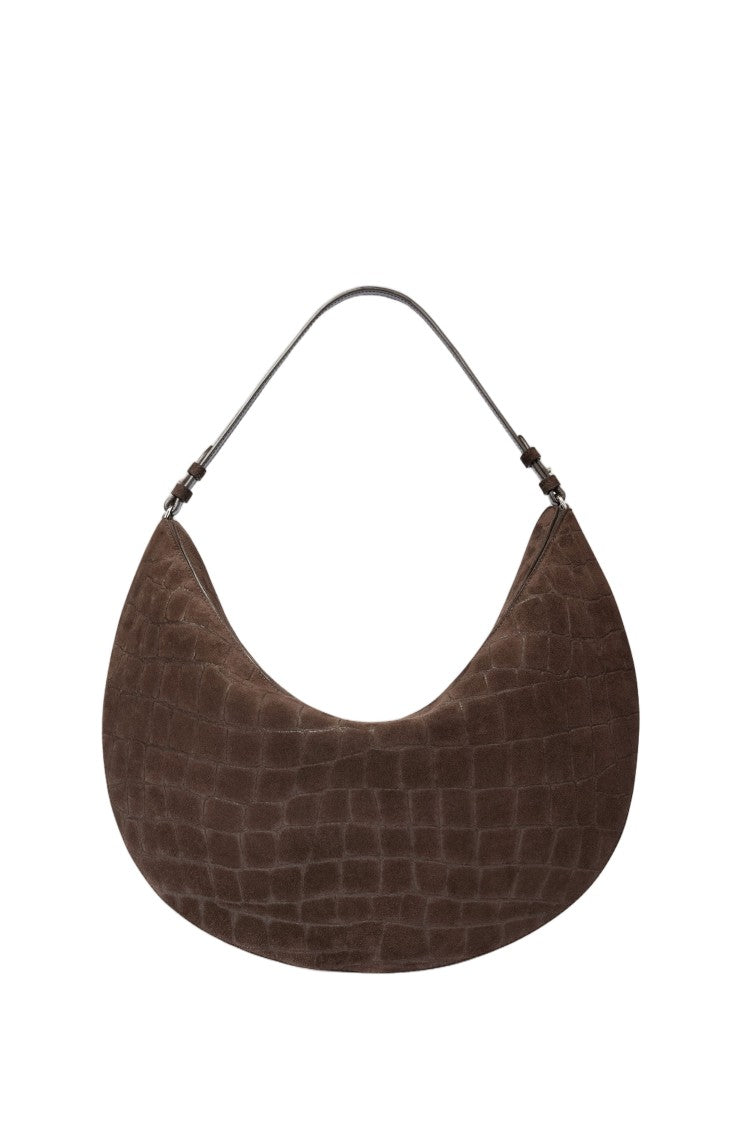 Jacquemus Crescent-Shape Top-Handle Bag In Crocodile-Effect Calfskin Leather