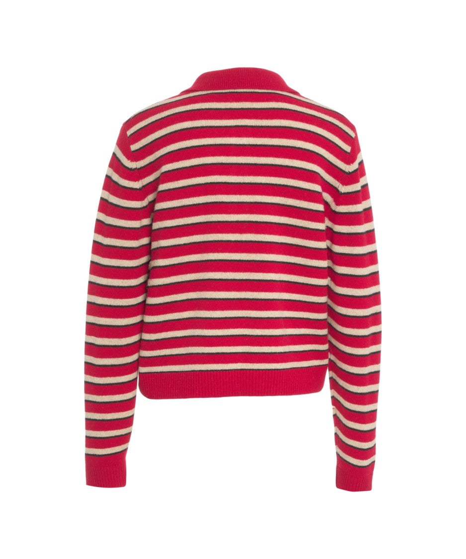 Baum Und Pferdgarten Bold Striped Polo Collar Sweater