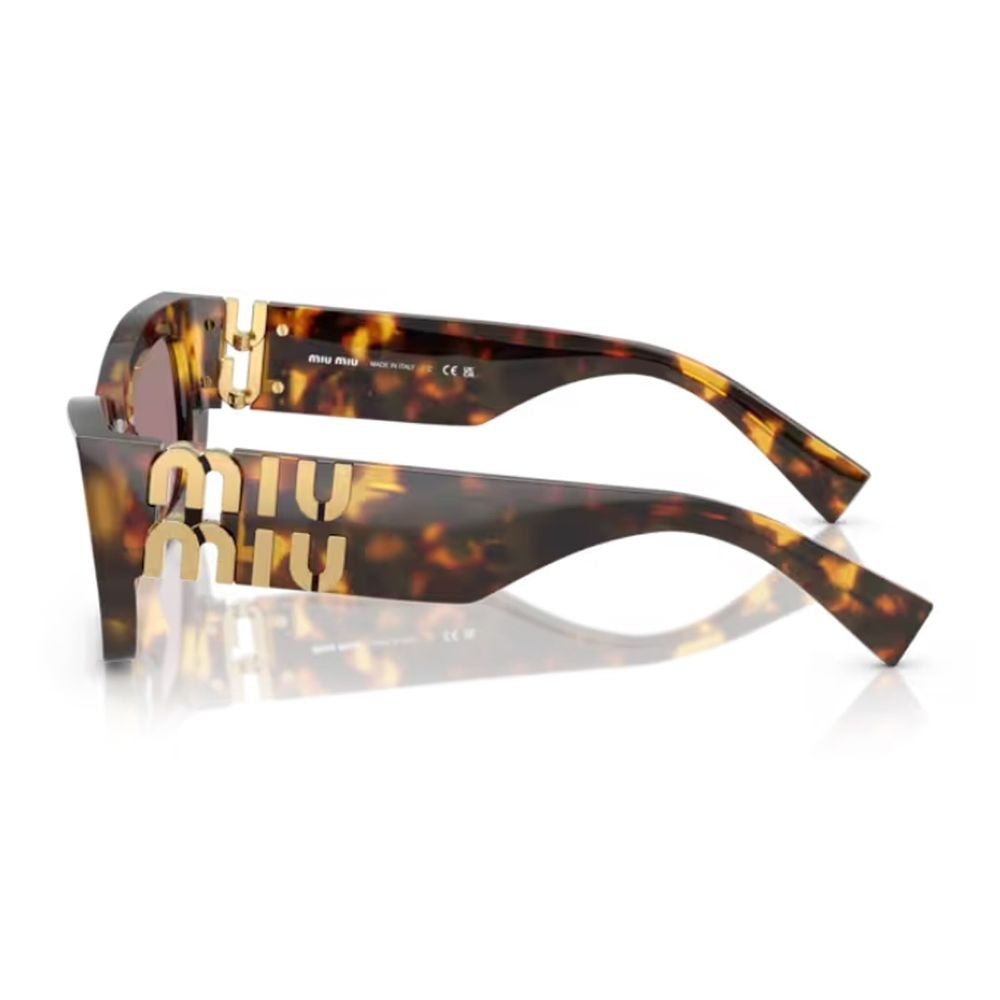 Miu Miu 0Mu 09Ws Miu Glimpse Honey-Havana Acetate Rectangular Sunglasses