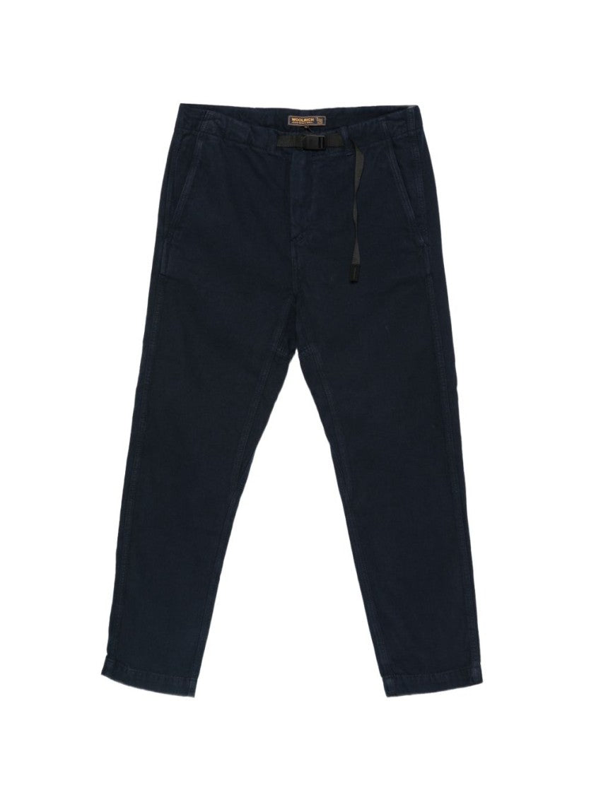 Woolrich Straight-Leg Cotton Belted Pants