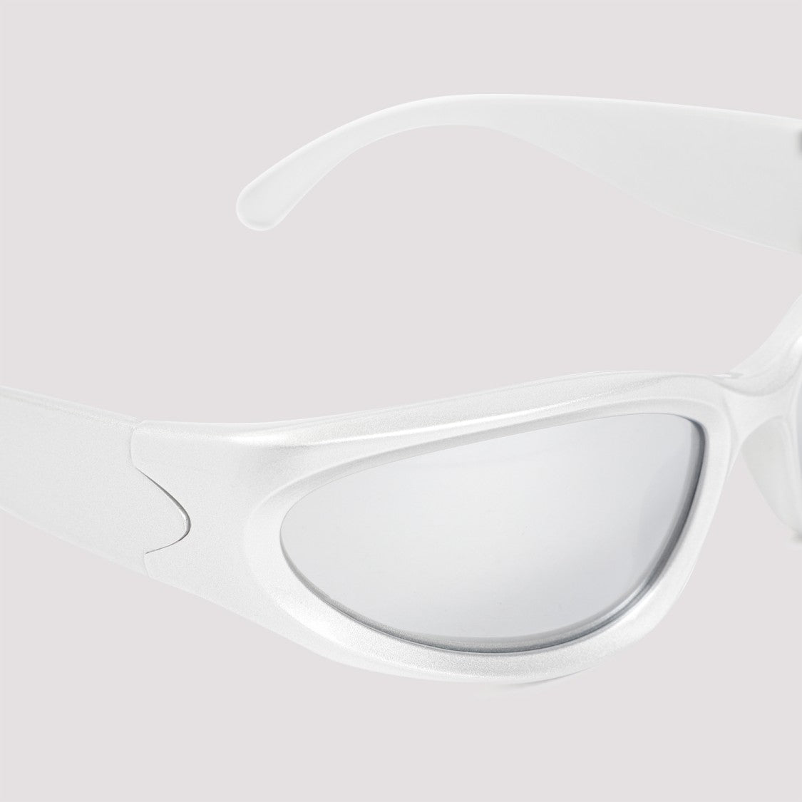 Balenciaga Oval Mask Silver Acetate Sunglasses