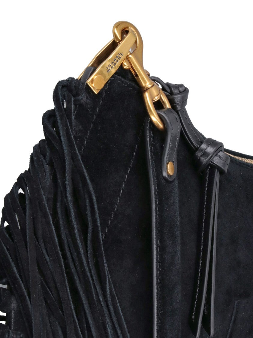 Isabel Marant Black Oskan Soft Suede Shoulder Bag