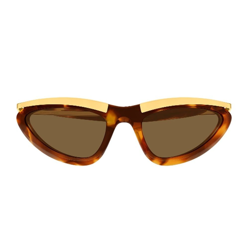Bottega Veneta Cat-Eye Frame Sunglasses In Havana Acetate With Gold Accents
