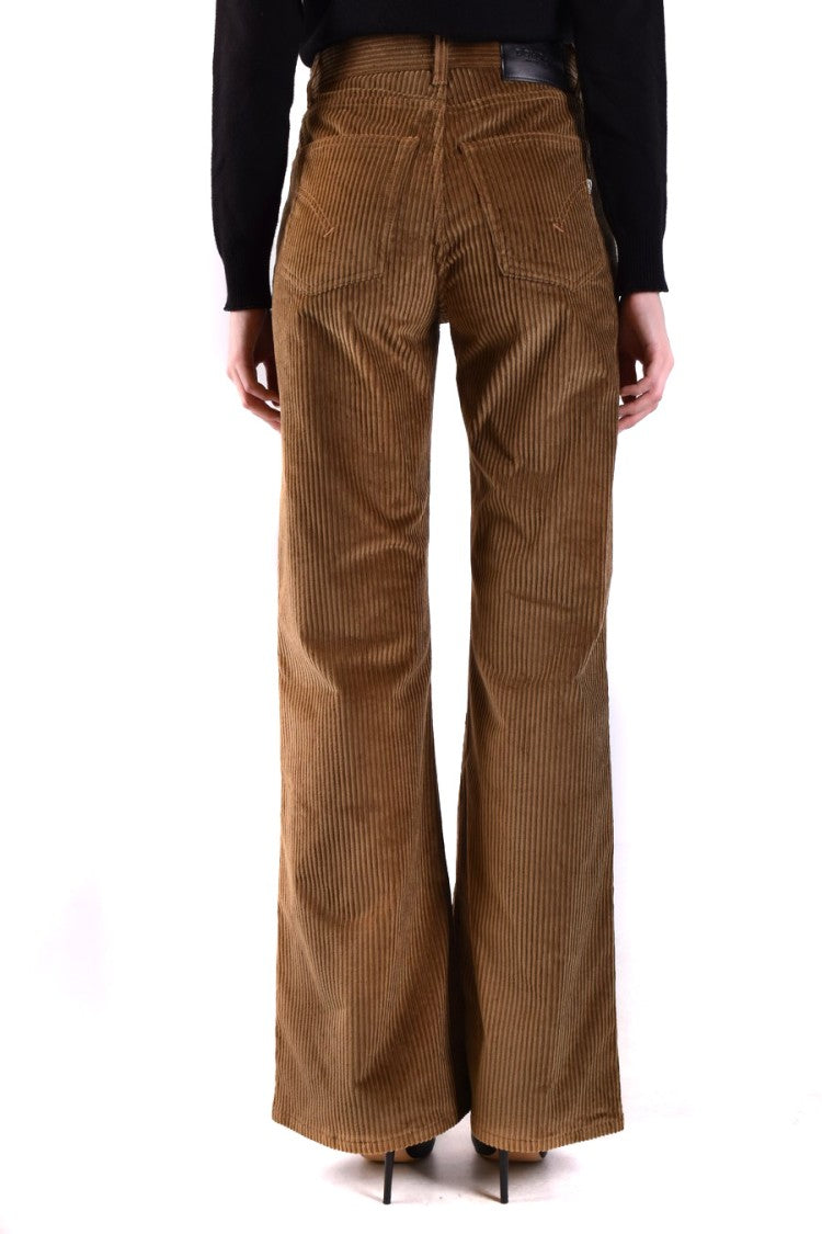 Dondup Wide-Leg Textured Corduroy High Waist Pants