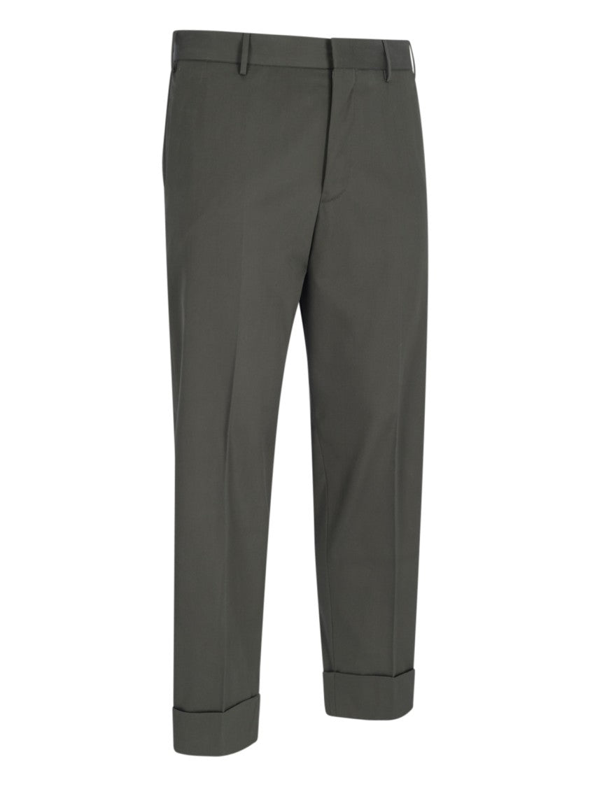 Pt Torino Chino Pants With Pleats And Feather Detail