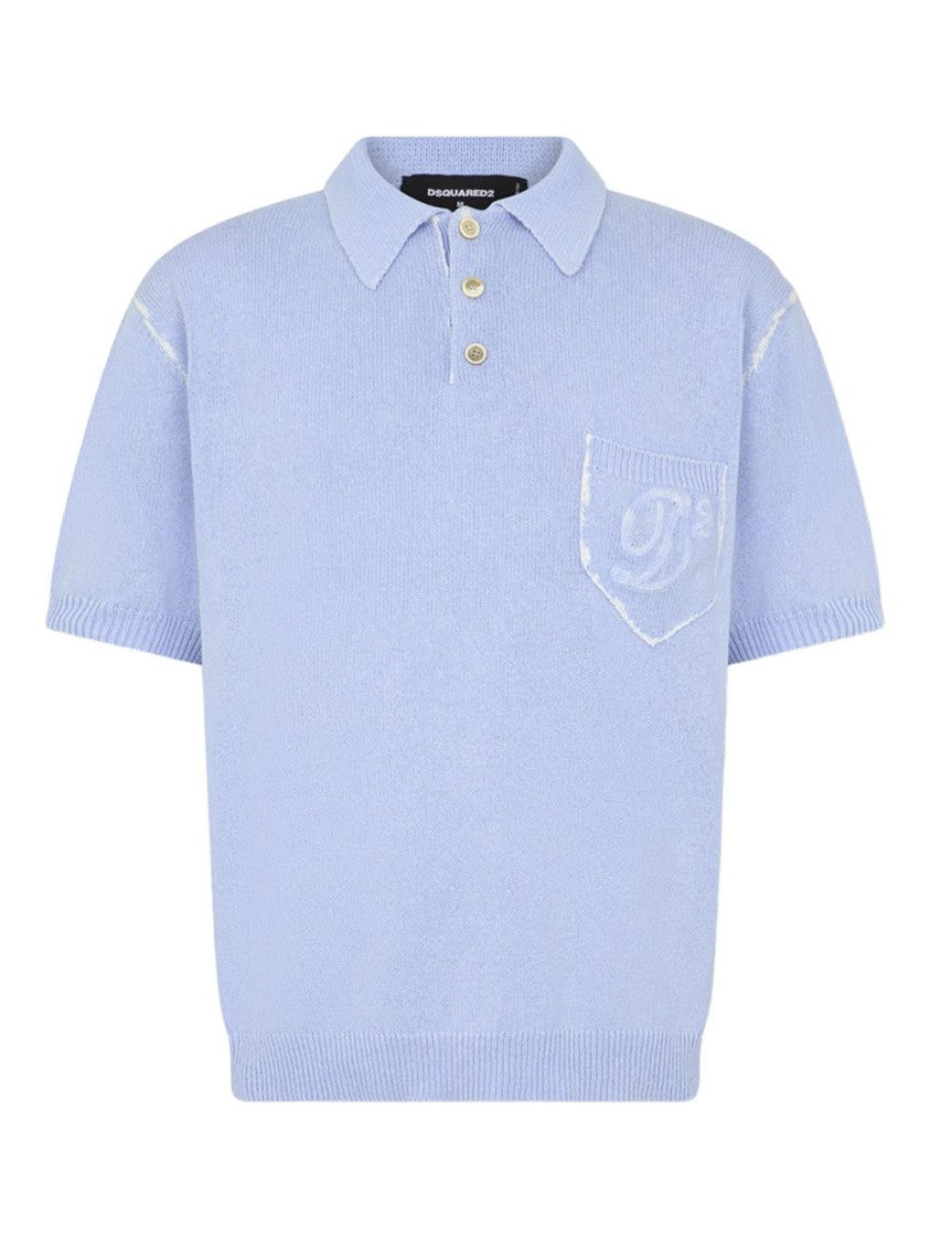 Dsquared2 Silk And Nylon Chest Pocket Polo