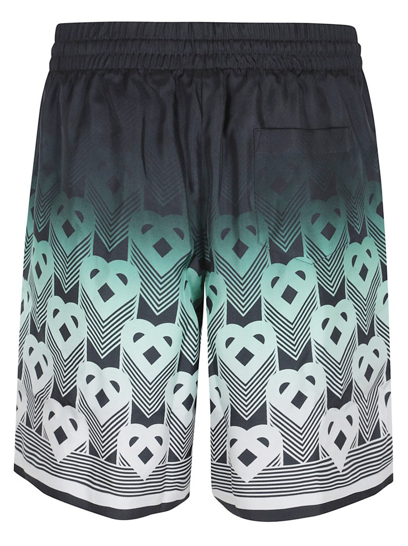 Casablanca Silk Gradient-Pattern Shorts With Geometric Motif