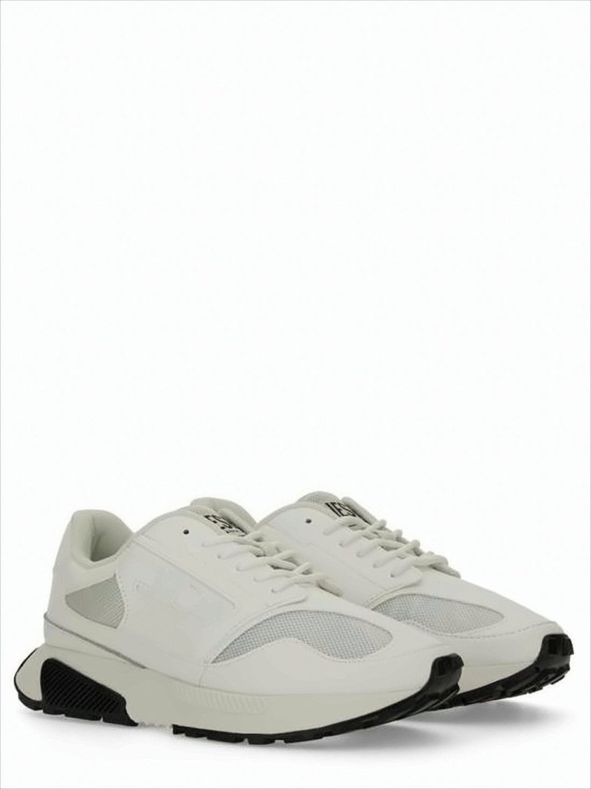 Diesel Sleek Off-White Sneakers With Calf Leather Accents