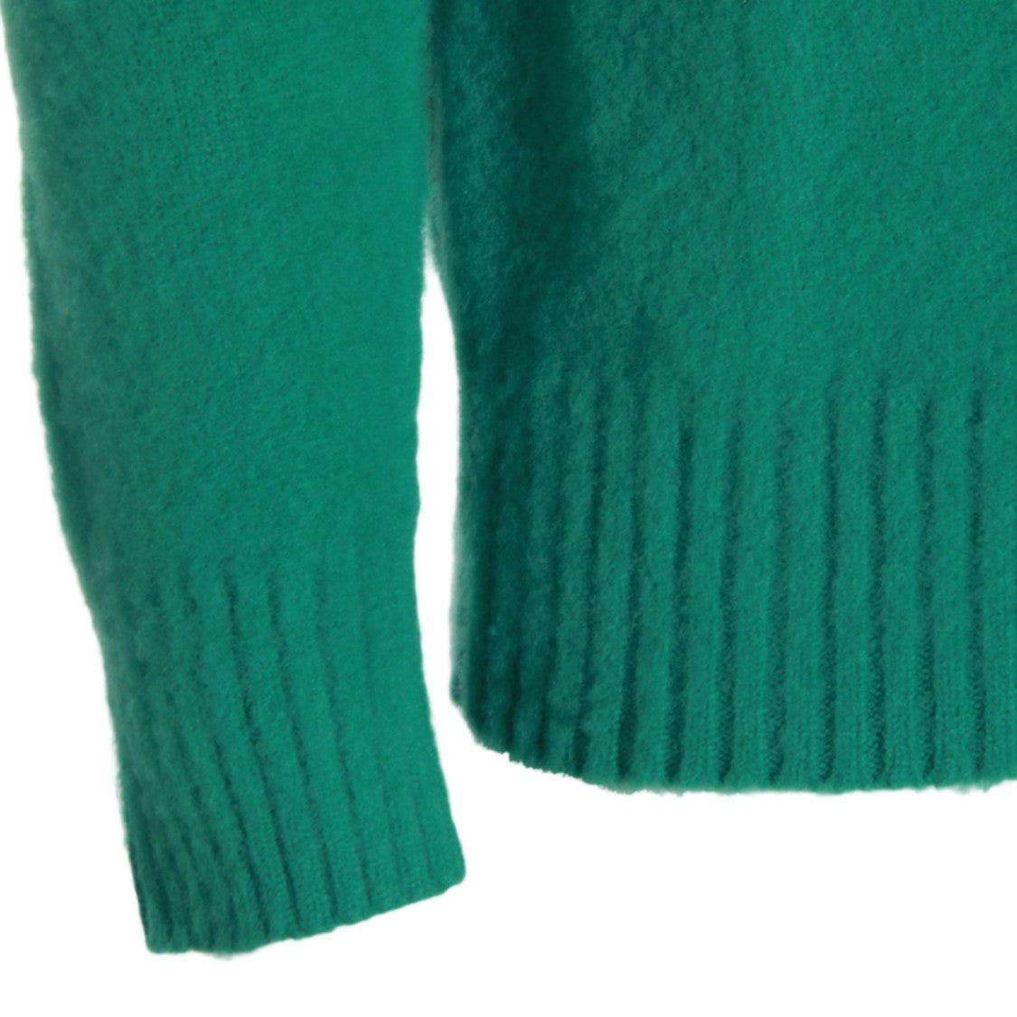 Piacenza Cashmere Green Cashmere Sweater With Classic Crew Neckline