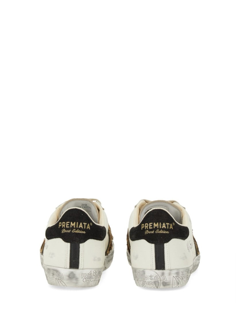 Premiata Low-Top Sneakers With Calf Leather And Vintage Detailing