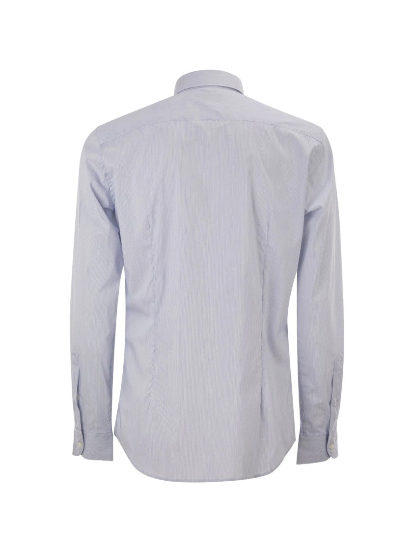 Fay Deep Blue Stretch Cotton Shirt