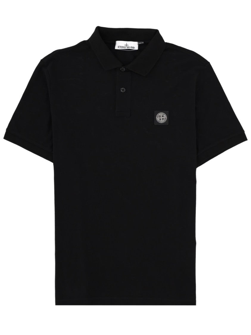 Stone Island Slim Fit Logo Cotton-Blend Polo Shirt