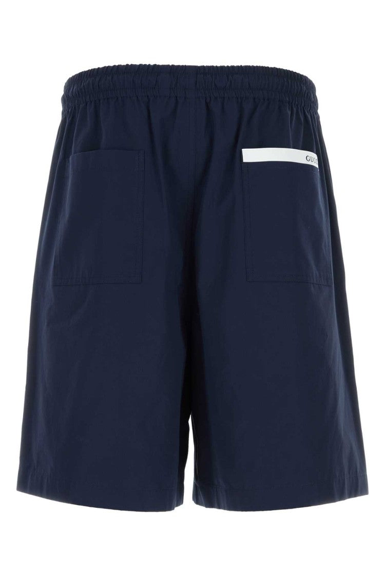 Gucci Navy Blue Poplin Bermuda Shorts