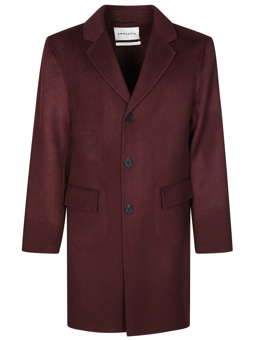 Amaranto Oversized Black Coat With Minimalist Design And Classic Collar