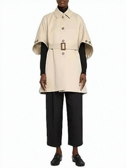 Max Mara Structured Cotton Jacket With Cape Design