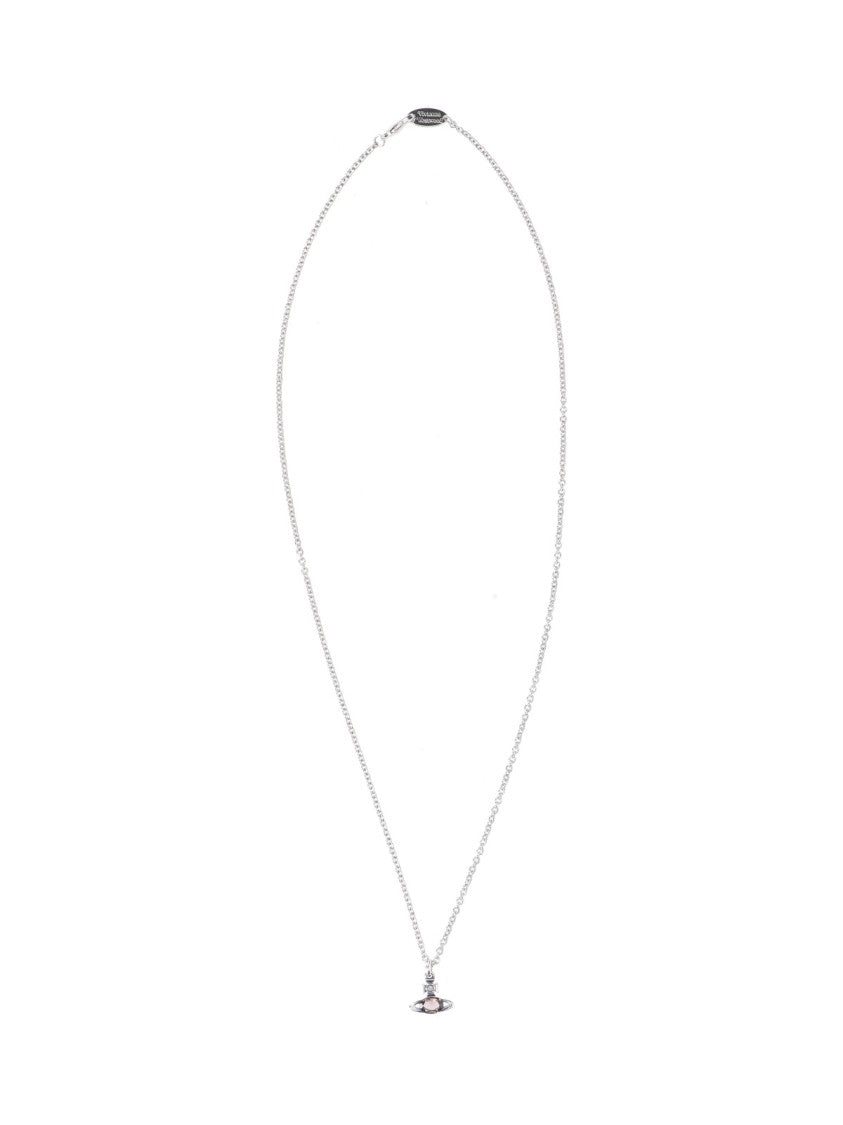 Vivienne Westwood Silver Orb Pendant Strass Brass Necklace