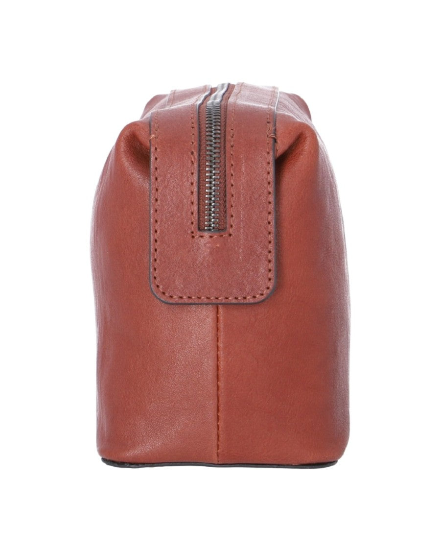 Piquadro Leather Brown Beauty Case With Design