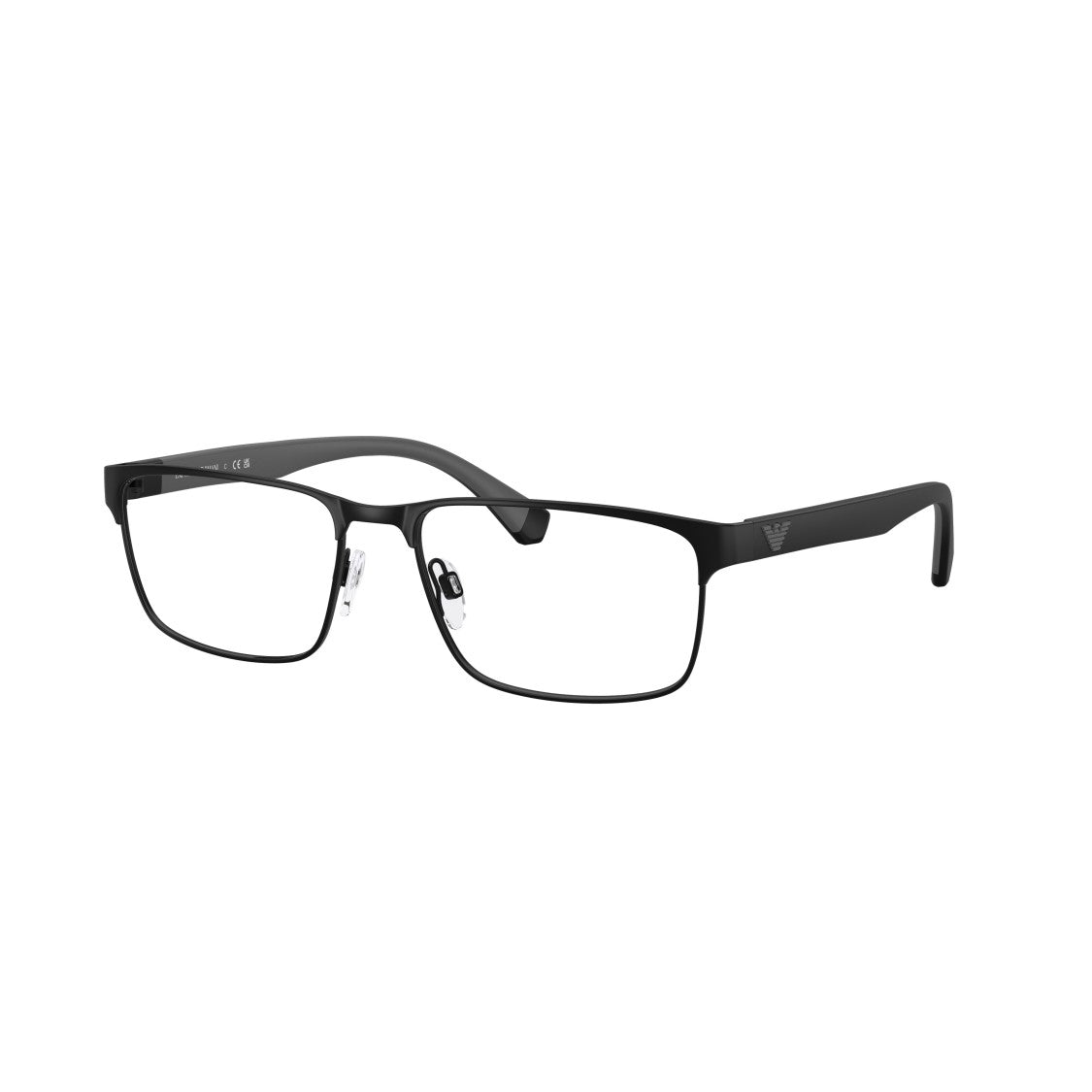 Emporio Armani 0Ea1105 Rectangular Metal Sunglasses In Matte Black Finish