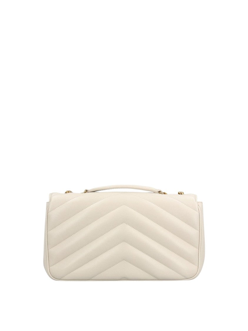 Saint Laurent Quilted Medium Shoulder Bag With Brass Logo