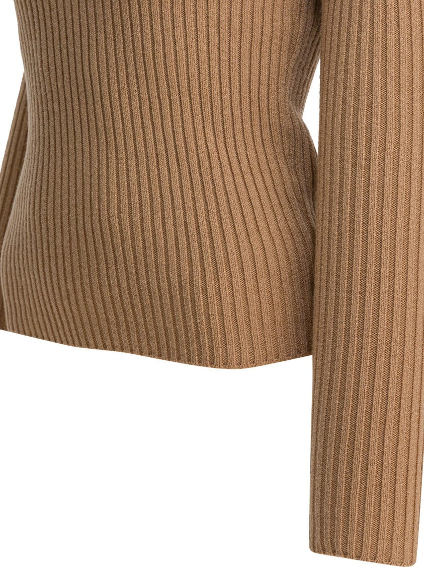 Max Mara Ribbed Wool And Cashmere Turtleneck Sweater