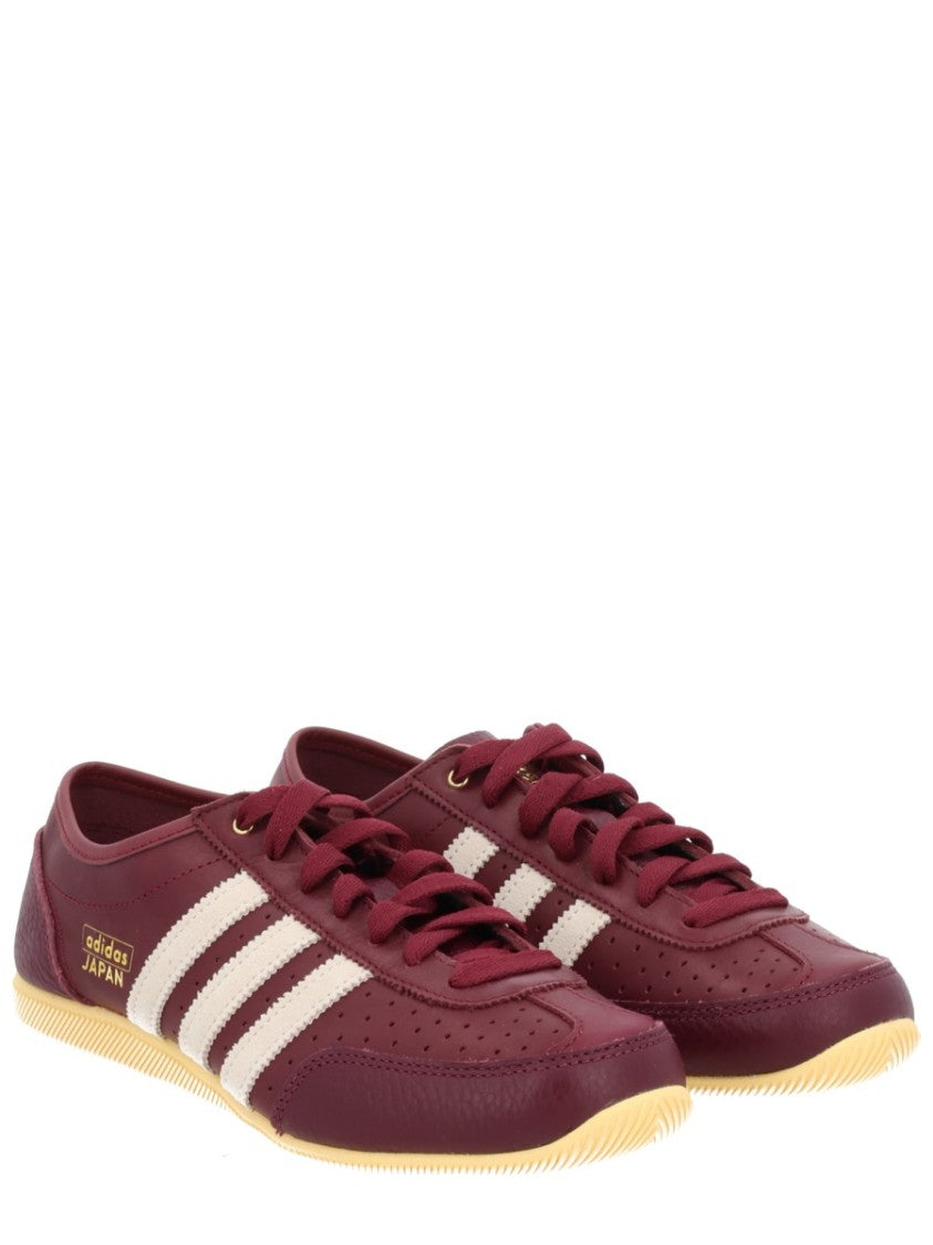 Adidas Originals Low-Profile Burgundy Leather Sneakers With Contrasting Sole