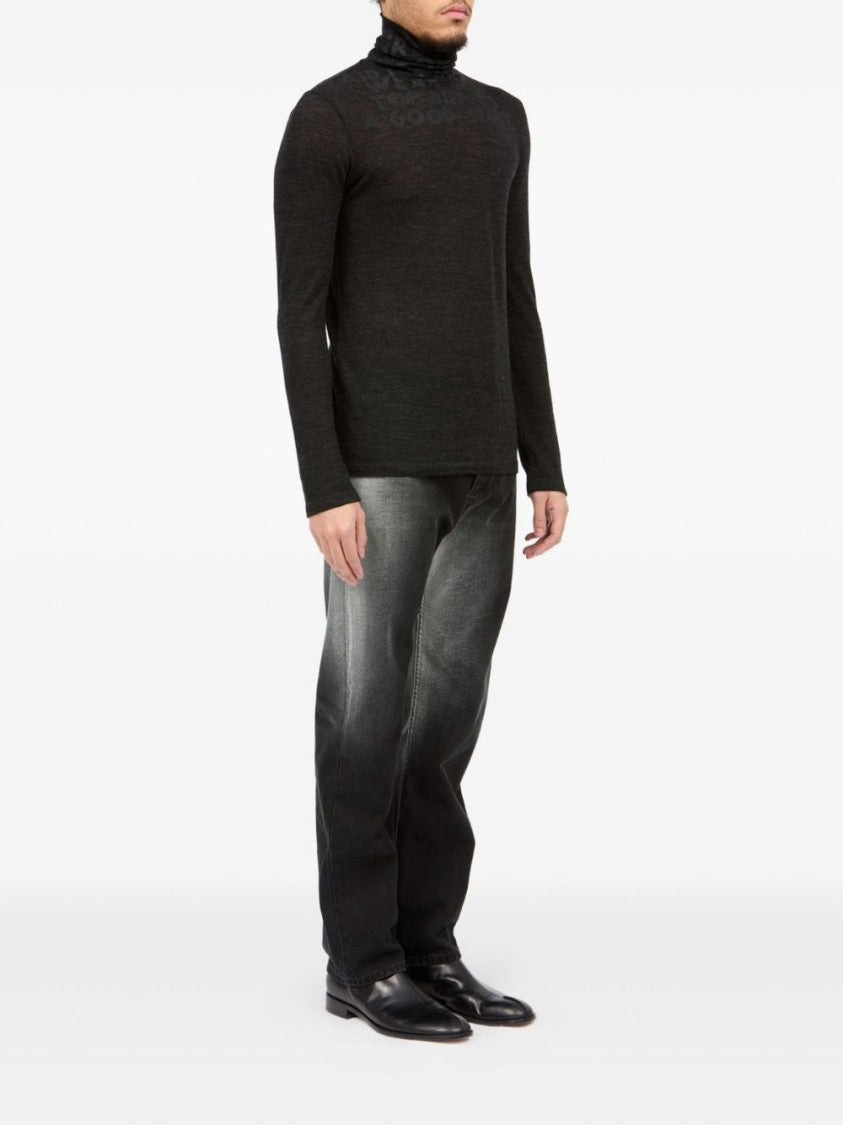 Mm6 By Maison Margiela High Neck Tailored Knit Sweater
