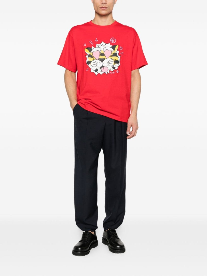 Kenzo Tiger Graphic Casual Silk Nylon T-Shirt