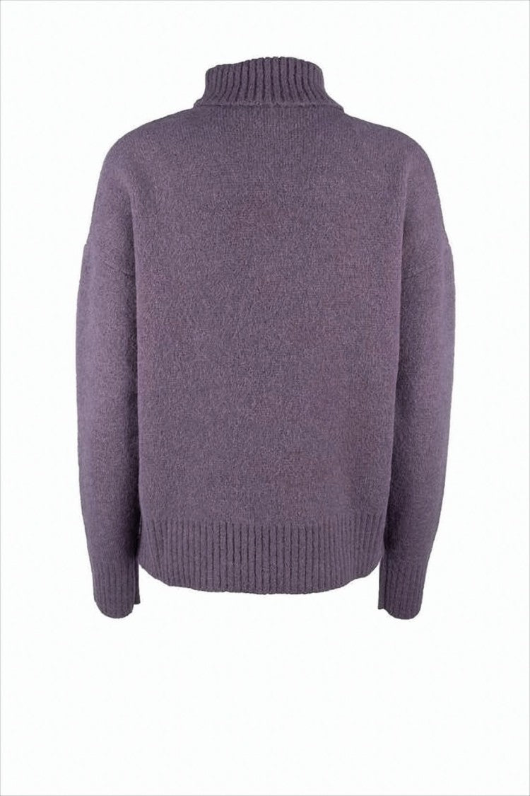 Ami Paris Cropped Turtleneck Sweater With Distinctive Heart Logo
