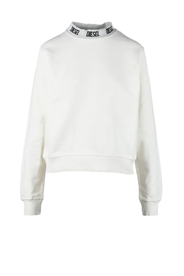 Diesel White Cotton Crew Neck Sweatshirt