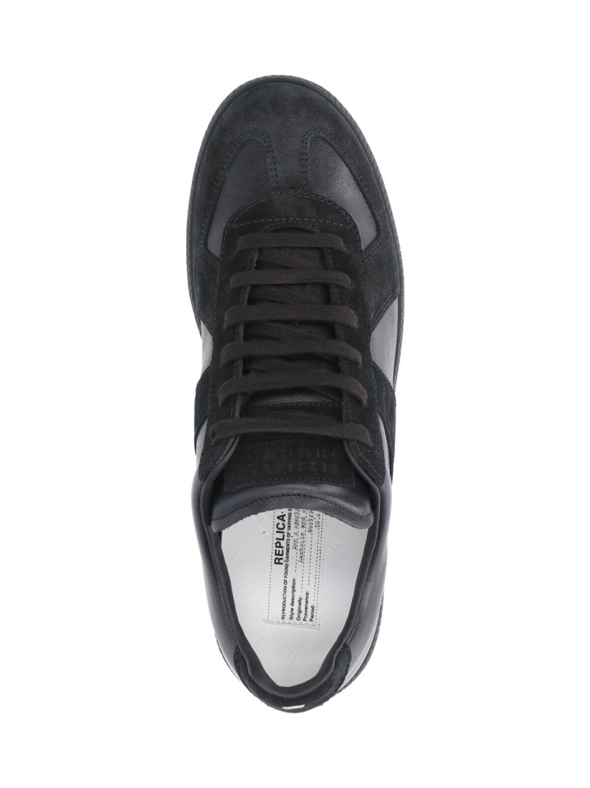 Maison Margiela Black Replica Suede Panel Leather Sneakers