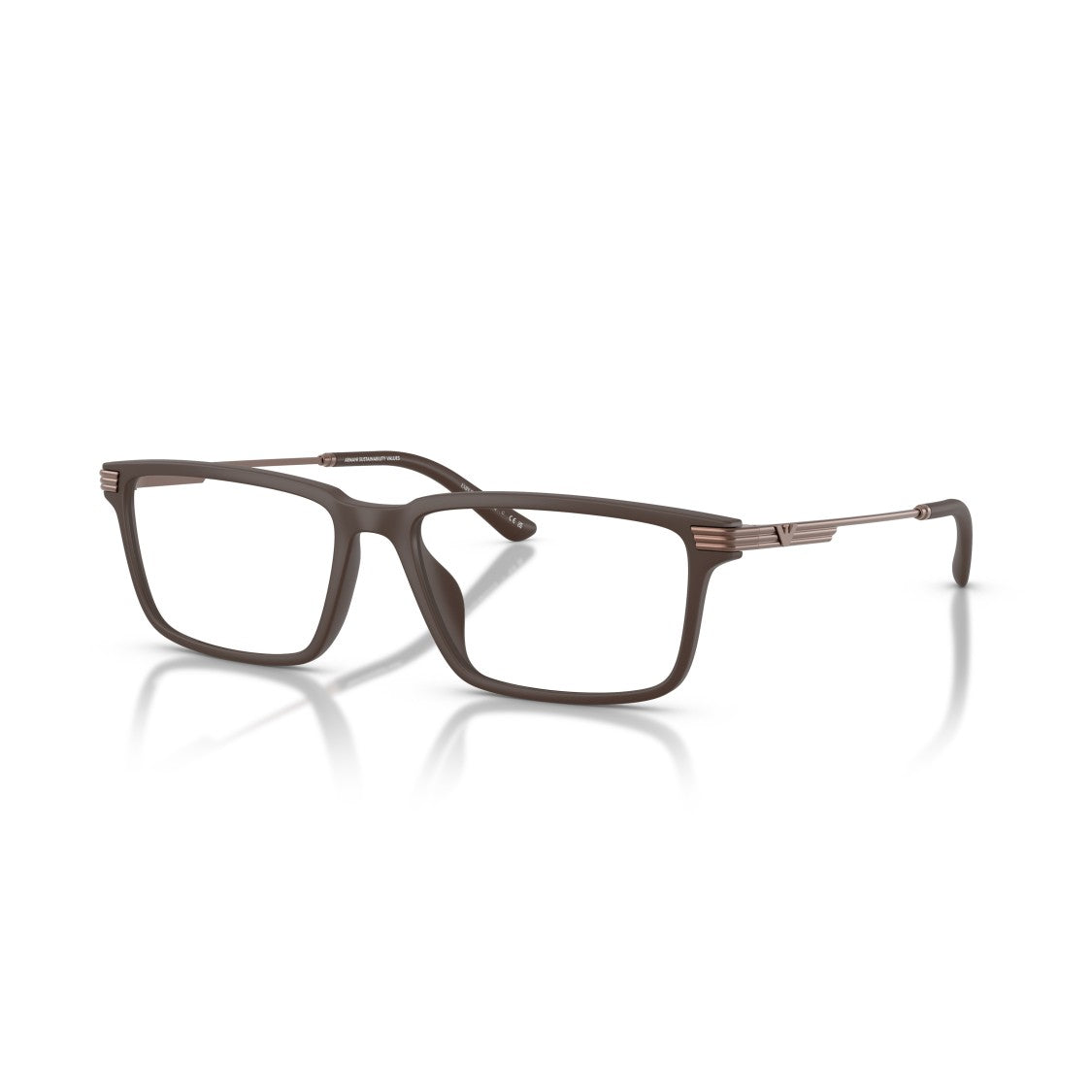 Emporio Armani 0Ea3268u Matte Finish Rectangular Eyeglasses With Slim Temples