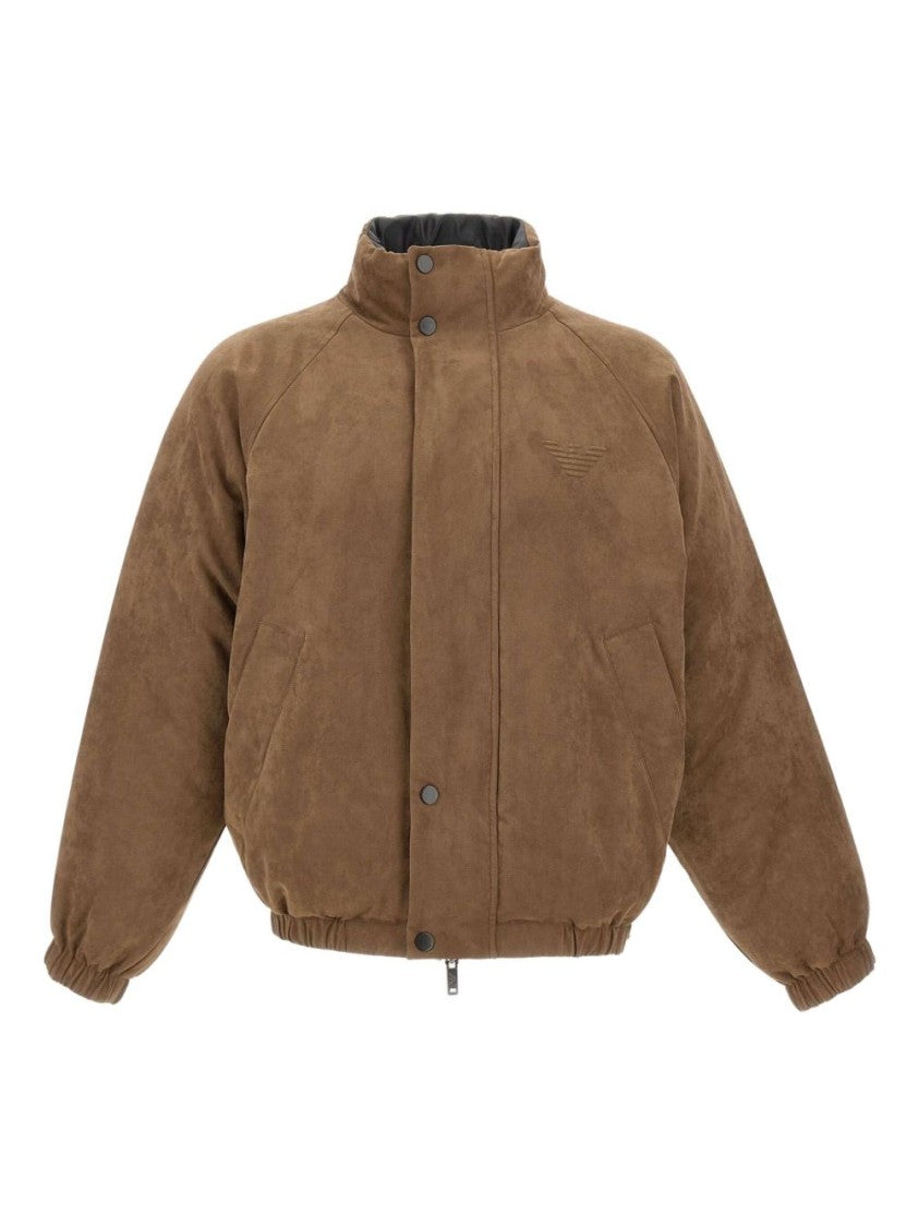 Emporio Armani Reversible Camel Suede Bomber Jacket