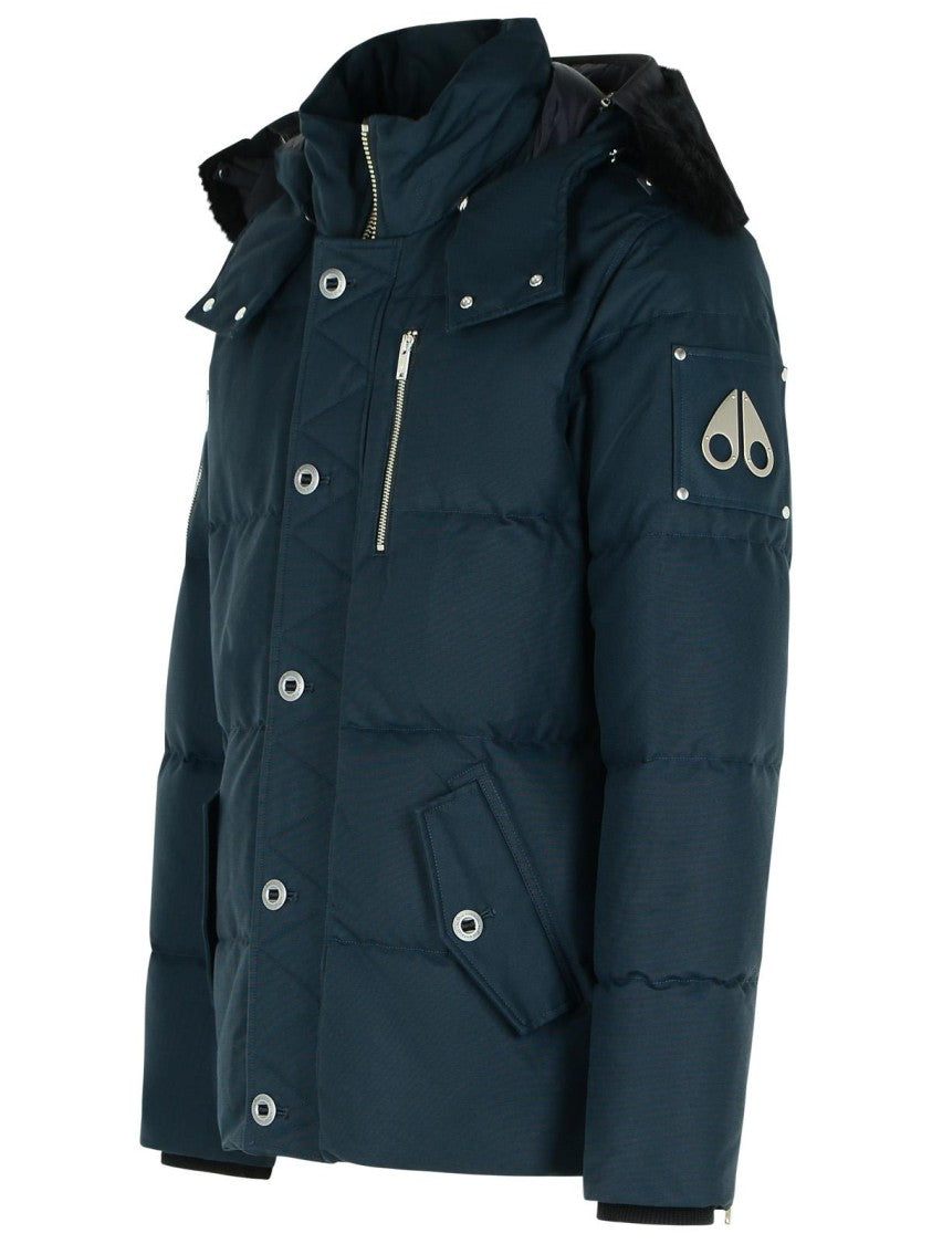 Moose Knuckles Original 3Q Navy Cotton Blend Down Jacket