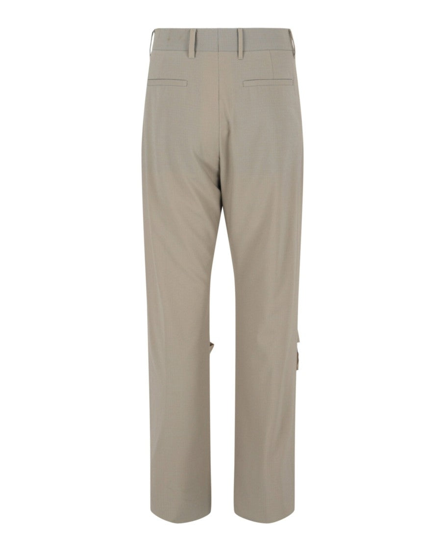 Givenchy High-Rise Straight Fit Pants With Ripped Knee Design