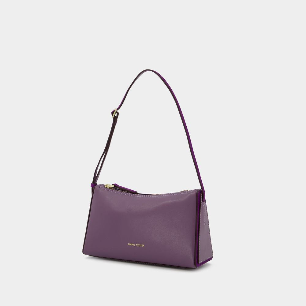Manu Atelier Mini Prism Hobo Bag  - Steel/Purple - Leather