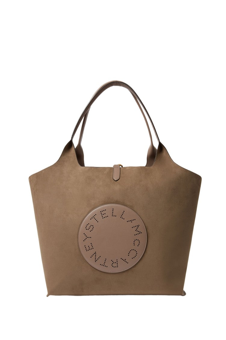 Stella Mccartney Brown Logo Reversible Vegan Leather Tote Bag