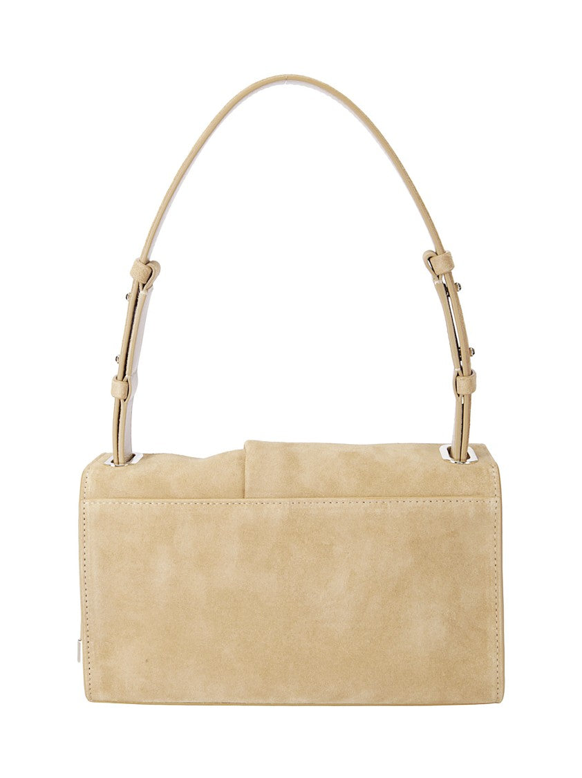 Christian Louboutin Suede Shoulder Bag With Drawstring Closure