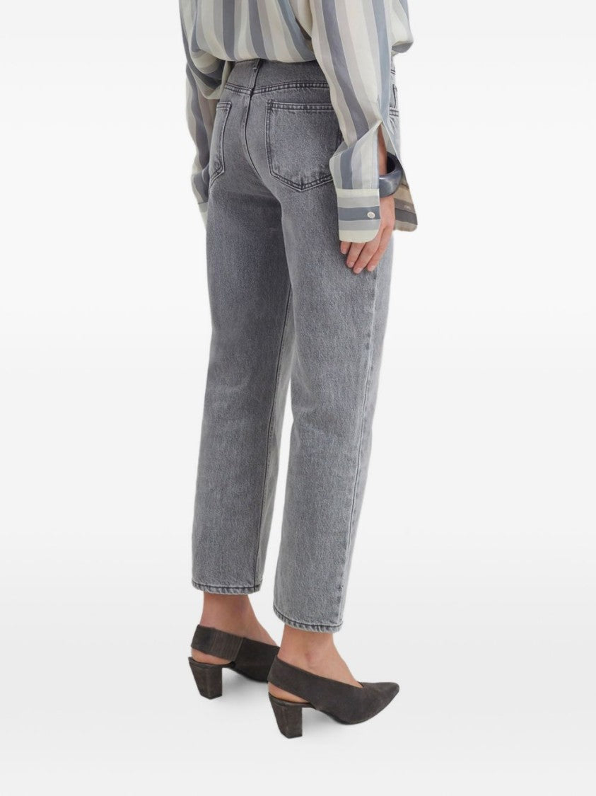 The Frankie Shop Blue Cig High-Waist Straight Leg Jeans