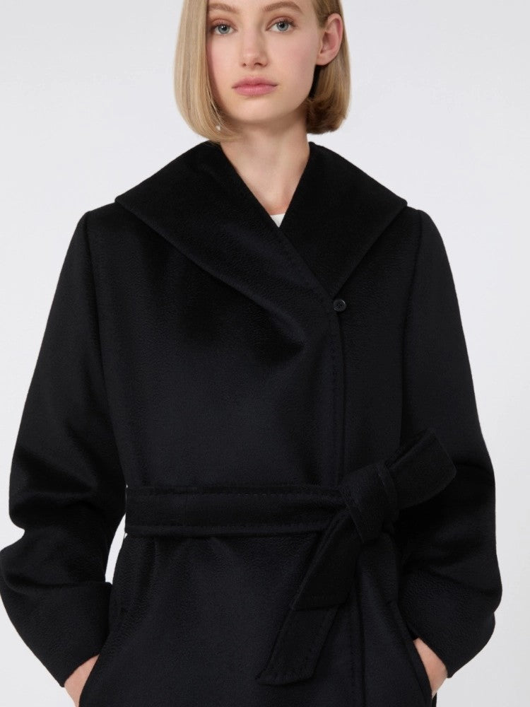 Max Mara Regular-Fit Black Virgin Wool Newmang Coat