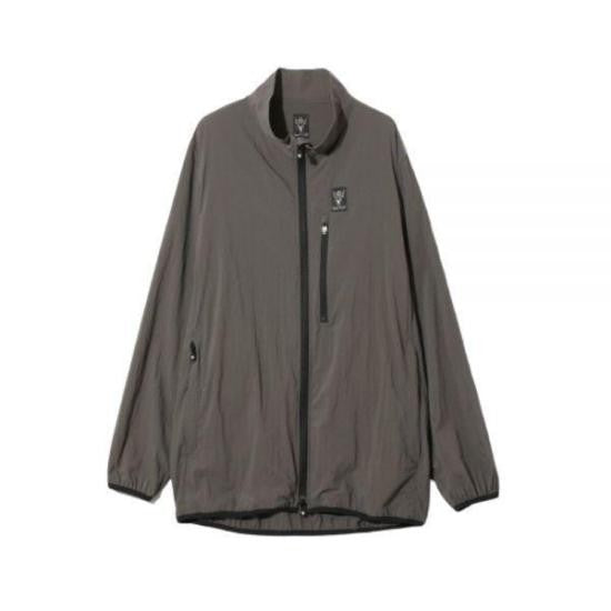 South2 West8 Minimalist Grey Jacket With High Collar And Zippered Pockets