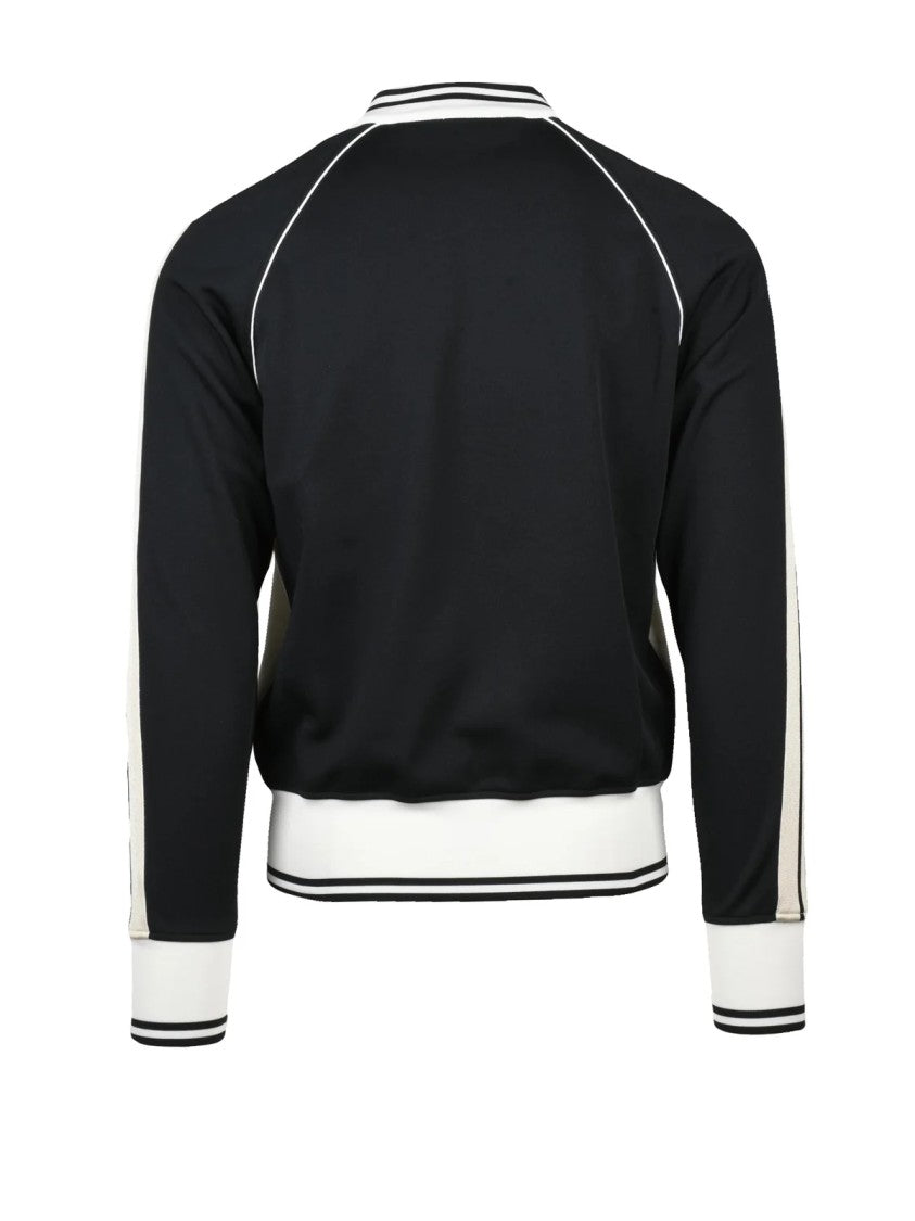 Palm Angels Versatile Zip-Closure Sweatshirt Jacket With Contrasting Panels